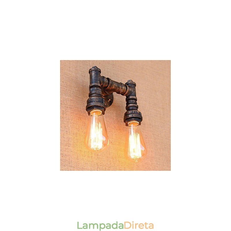 Nostalgia Simple Water Pipe Decorativo Pequeno Luminária de Parede Luz de Parede