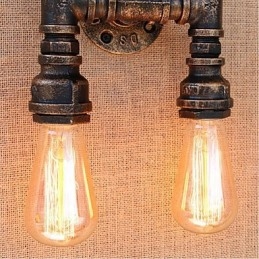 Nostalgia Simple Water Pipe Decorativo Pequeno Luminária de Parede Luz de Parede