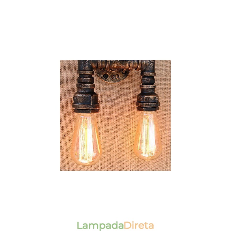 Nostalgia Simple Water Pipe Decorativo Pequeno Luminária de Parede Luz de Parede