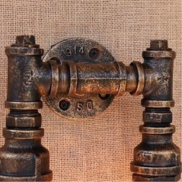 Nostalgia Simple Water Pipe Decorativo Pequeno Luminária de Parede Luz de Parede