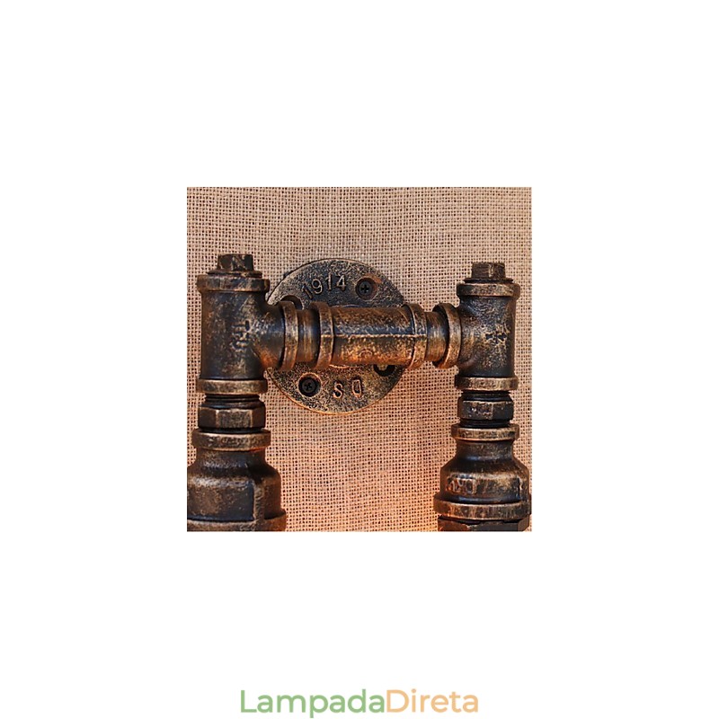Nostalgia Simple Water Pipe Decorativo Pequeno Luminária de Parede Luz de Parede