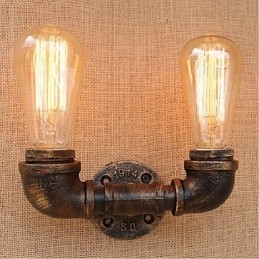 Nostalgia Simple Water Pipe Decorativo Pequeno Luminária de Parede Luz de Parede