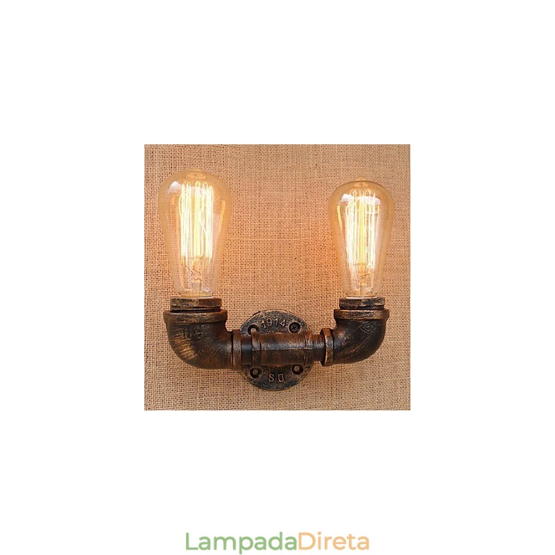 Nostalgia Simple Water Pipe Decorativo Pequeno Luminária de Parede Luz de Parede