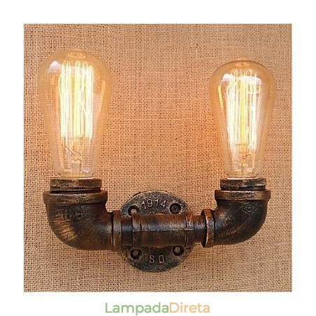 Nostalgia Simple Water Pipe Decorativo Pequeno Luminária de Parede Luz de Parede Nostalgia Simple Water Pipe Decorativo Pequeno Luminária de Parede Luz de Parede