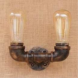 Nostalgia Simple Water Pipe Decorativo Pequeno Luminária de Parede Luz de Parede