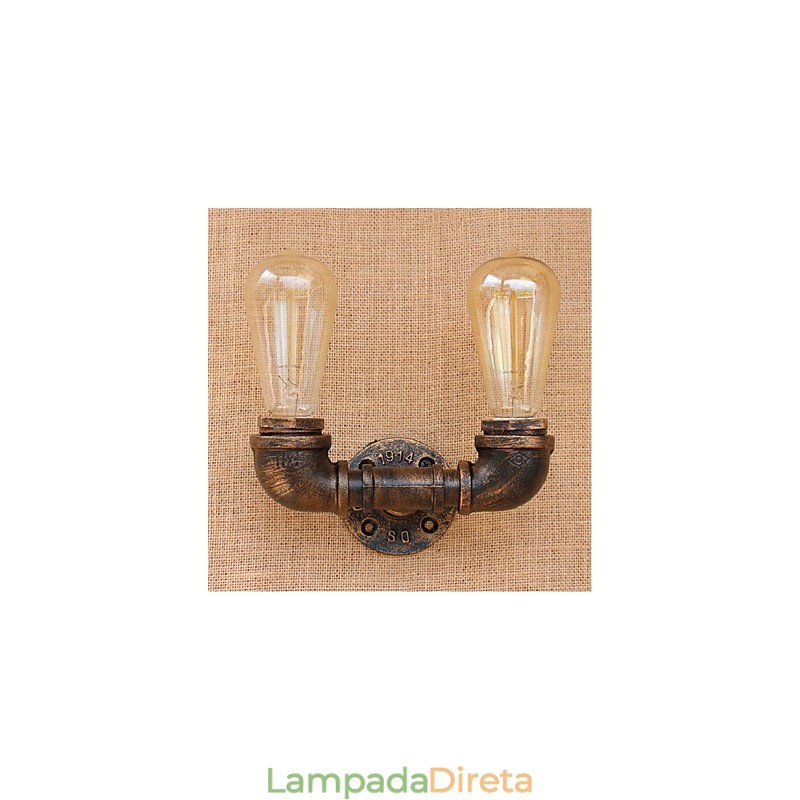 Nostalgia Simple Water Pipe Decorativo Pequeno Luminária de Parede Luz de Parede