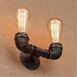 Nostalgia Simple Water Pipe Decorativo Pequeno Luminária de Parede Luz de Parede