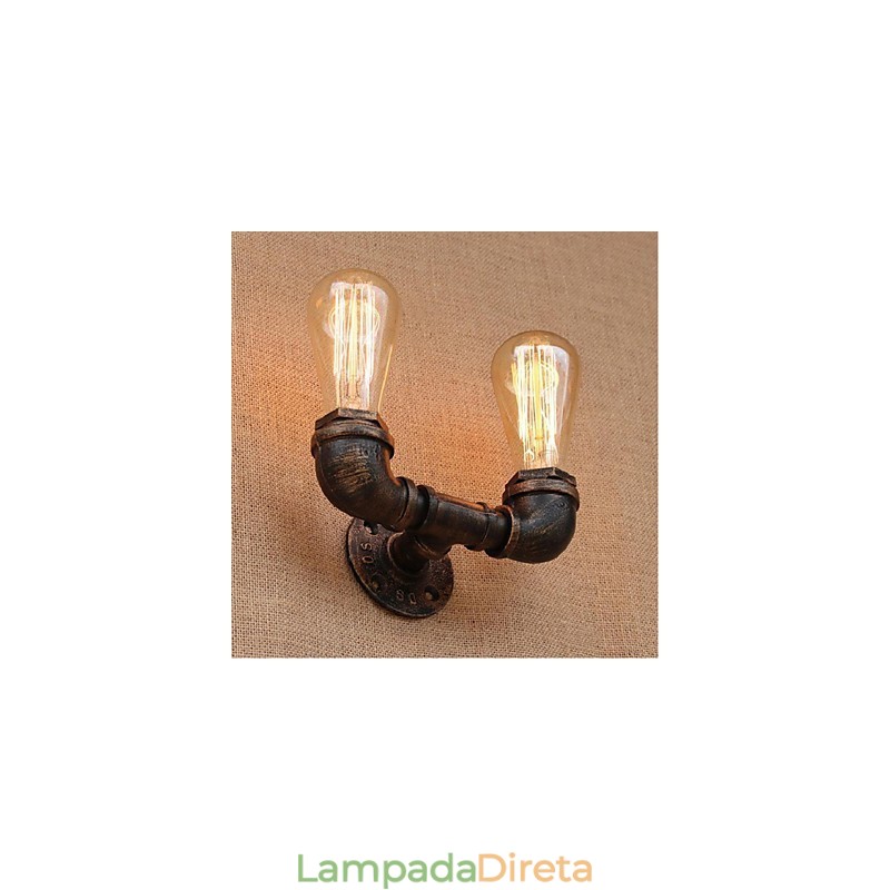 Nostalgia Simple Water Pipe Decorativo Pequeno Luminária de Parede Luz de Parede
