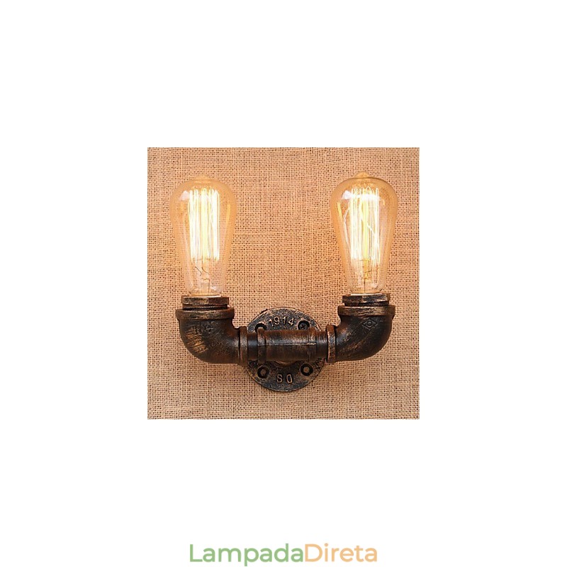 Nostalgia Simple Water Pipe Decorativo Pequeno Luminária de Parede Luz de Parede