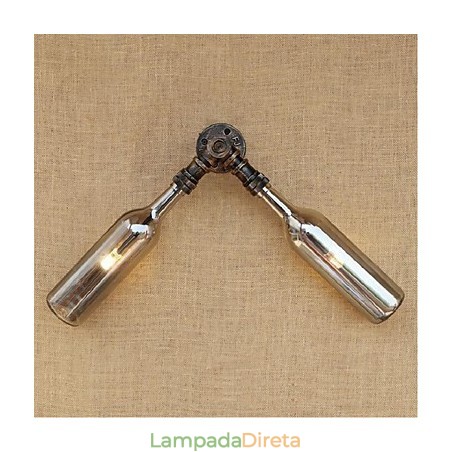 Retro American Village Creative Industry Wind Designer Garrafa de Água Luminária de Parede Luz de Parede Cinza Retro American Village Creative Industry Wind Designer Garrafa de Água Luminária de Parede Luz de Parede Cinza