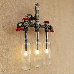 Interruptor de vento industrial retrô Garrafa de água Lâmpada de parede Luz de parede