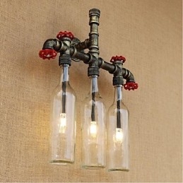 Interruptor de vento industrial retrô Garrafa de água Lâmpada de parede Luz de parede
