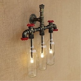 Interruptor de vento industrial retrô Garrafa de água Lâmpada de parede Luz de parede