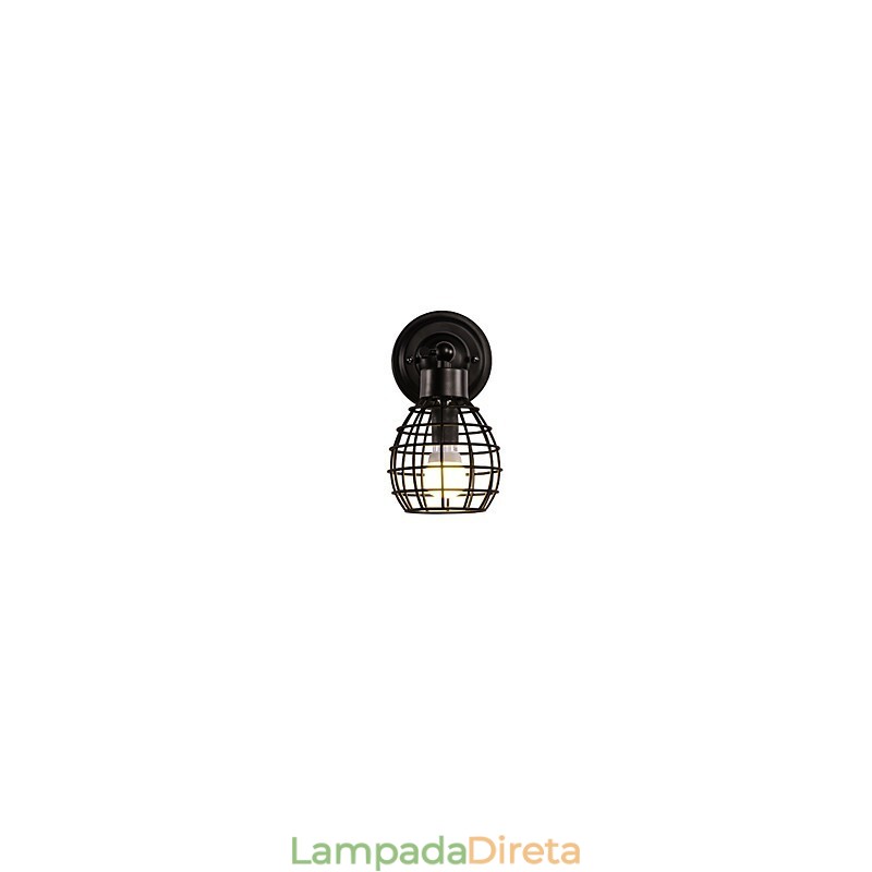 Retro Pipe Wall Lights Simples Loft Preto Gaiola de Pássaro Metal Sala de Jantar Cozinha Bar Café Decoração iluminação
