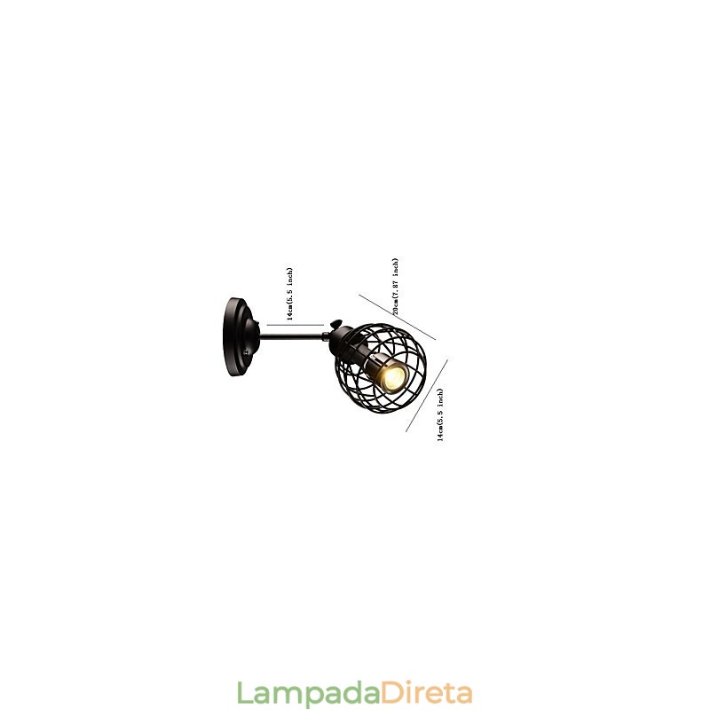 Retro Pipe Wall Lights Simples Loft Preto Gaiola de Pássaro Metal Sala de Jantar Cozinha Bar Café Decoração iluminação