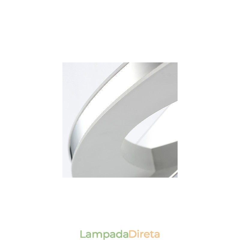 Luminária de parede moderna contemporânea cromada para iluminação de banheiro com luz ambiente