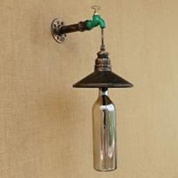 Tubo de ferro retro bar hotel decoração tubo garrafa lâmpada parede