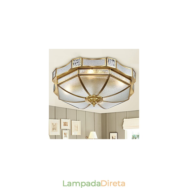 Família de luminárias de teto de cobre com design decorativo contemporâneo moderno