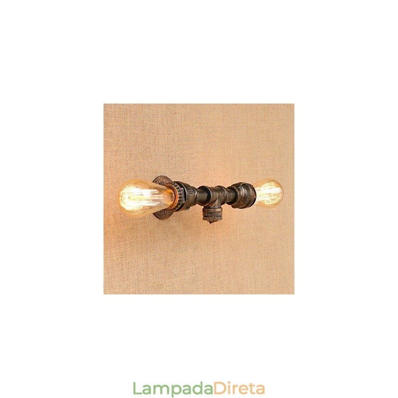 Pintura rústica de chalé para arandelas de parede com luz ambiente