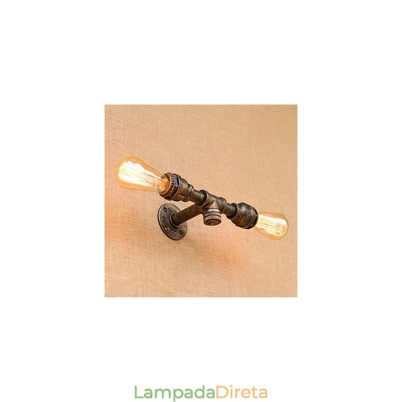 Pintura rústica de chalé para arandelas de parede com luz ambiente