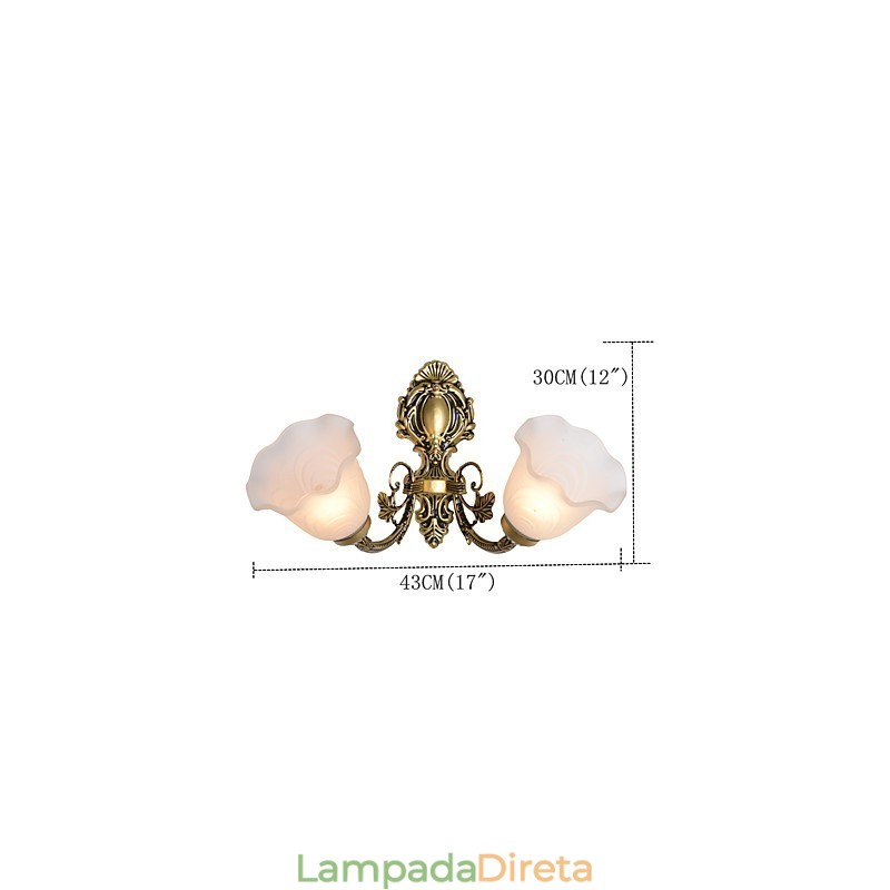 Recurso de pintura country para arandelas de parede estilo mini uplight, luminária de parede