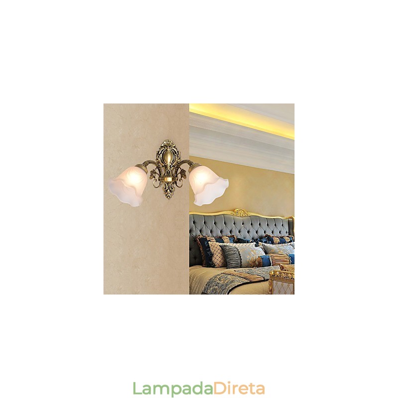 Recurso de pintura country para arandelas de parede estilo mini uplight, luminária de parede