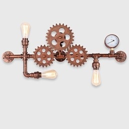 Luminárias de parede vintage industriais em formato de leme de madeira, luzes giratórias criativas para decoração de restaurante, café, bar
