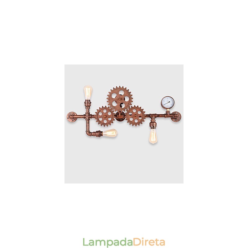 Luminárias de parede vintage industriais em formato de leme de madeira, luzes giratórias criativas para decoração de restaurante, café, bar
