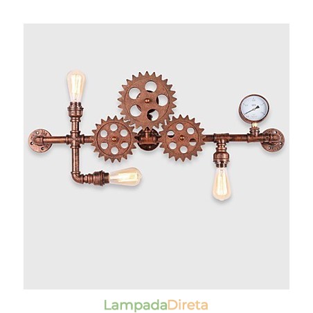 Luminárias de parede vintage industriais em formato de leme de madeira, luzes giratórias criativas para decoração de restaurante, café, bar Luminárias de parede vintage industriais em formato de leme de madeira, luzes giratórias criativas para decoração de restaurante, café, bar