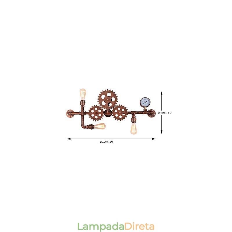 Luminárias de parede vintage industriais em formato de leme de madeira, luzes giratórias criativas para decoração de restaurante, café, bar