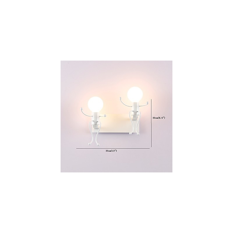 Luminária de parede rústica vintage em metal para loft industrial, estilo robô, para bar, café, entrada, corredor, preto e branco, opcional