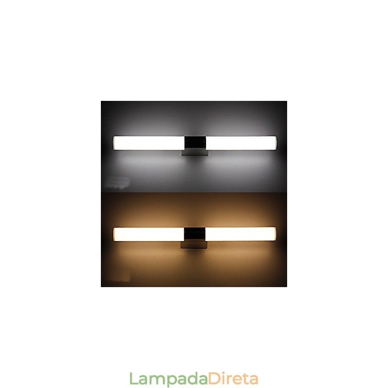 Lâmpada de espelho de alta qualidade Luzes de banheiro 85 265V Luzes de parede de aço inoxidável e acrílico Iluminação de maquiagem