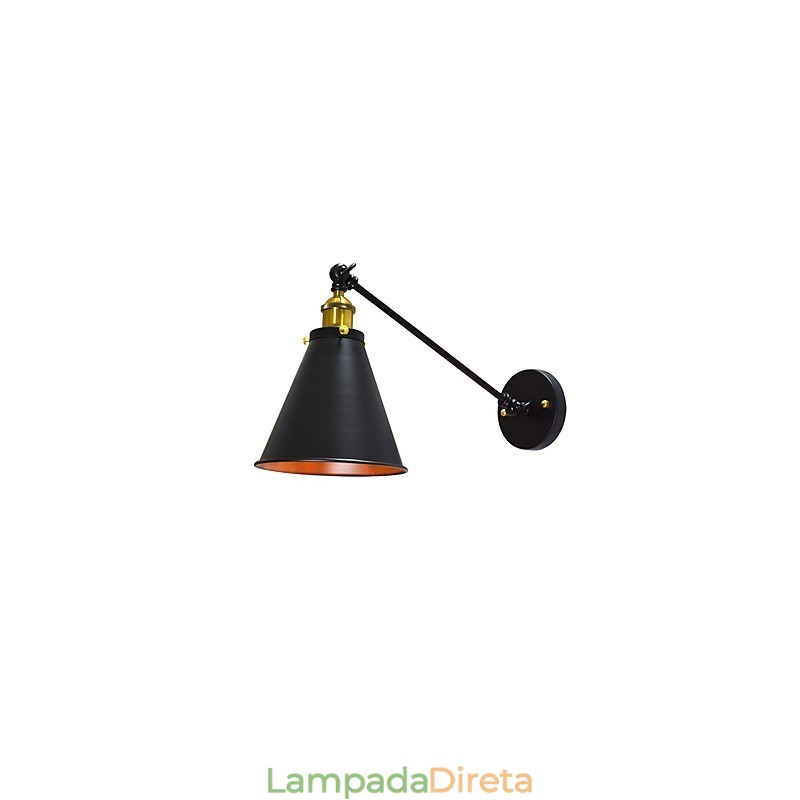 Luminária de parede de ferro Buzz Paint, luminária de parede única, abajur preto e branco, sabre de luz, na parede