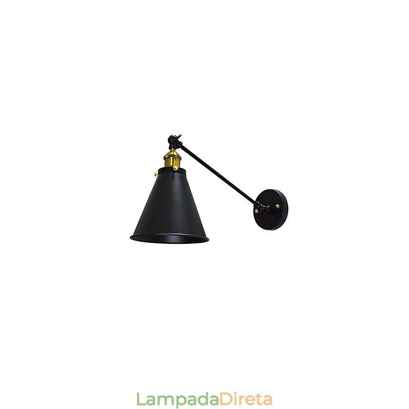 Luminária de parede de ferro Buzz Paint, luminária de parede única, abajur preto e branco, sabre de luz, na parede