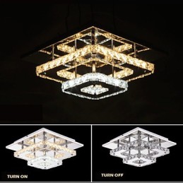 Luminárias de teto de cristal embutidas transparentes ou âmbar K9 para CE interno