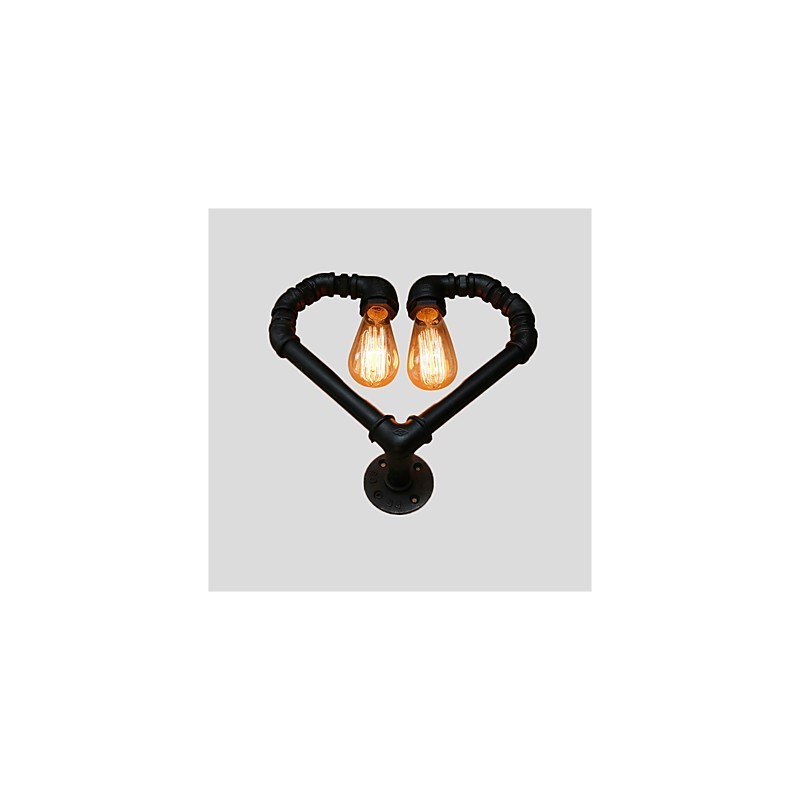 Vintage Water Pipe Loving Heart Creative Wall Lights Industrial Sala de estar Restaurante Bares Café decoração Wall Spots