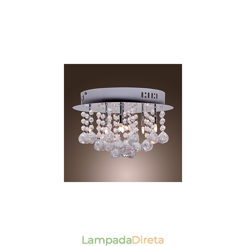 Moderno Contemporâneo Cristal Cromado Metal Montagem Embutida