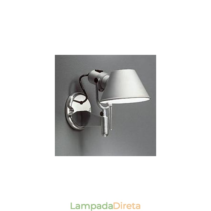 Luminária de parede moderna contemporânea prateada com proteção para os olhos e luz ambiente