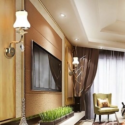 Recurso eletrogalvanizado contemporâneo moderno para arandelas de parede de luz ambiente de cristal