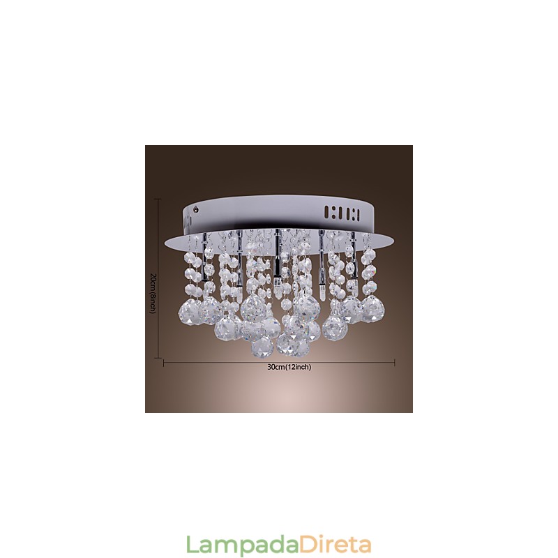 Moderno Contemporâneo Cristal Cromado Metal Montagem Embutida