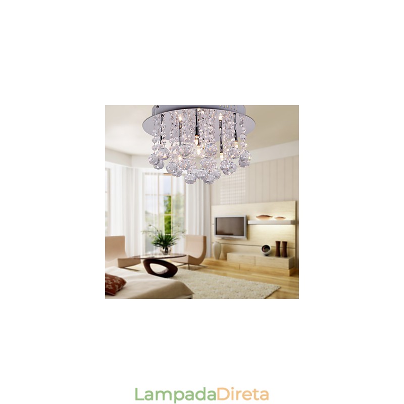 Moderno Contemporâneo Cristal Cromado Metal Montagem Embutida
