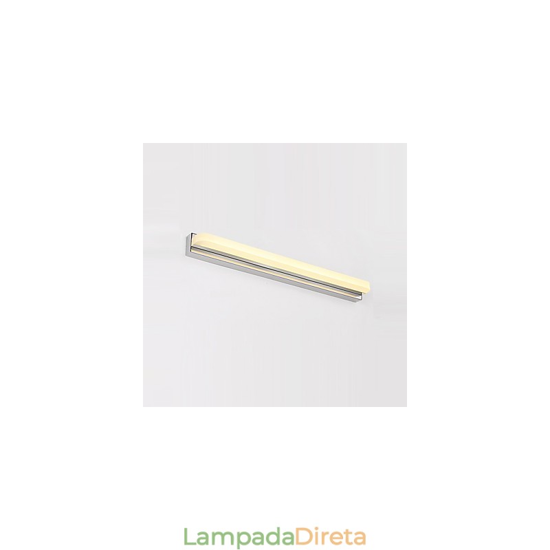 Recurso cromado moderno e contemporâneo integrado para iluminação de banheiro com luz ambiente Luz de parede