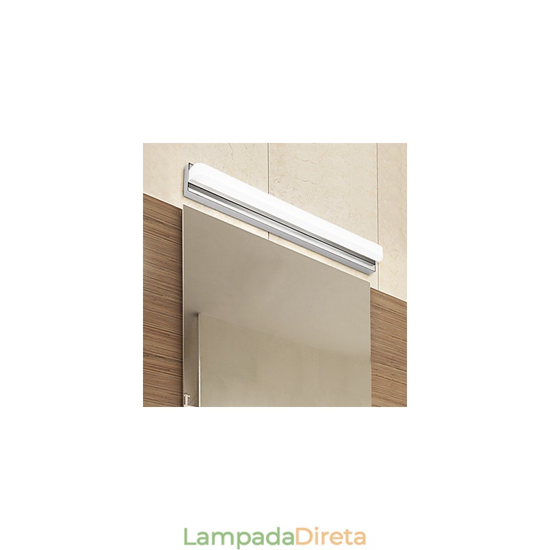 Recurso cromado moderno e contemporâneo integrado para iluminação de banheiro com luz ambiente Luz de parede