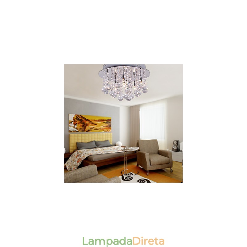 Moderno Contemporâneo Cristal Cromado Metal Montagem Embutida