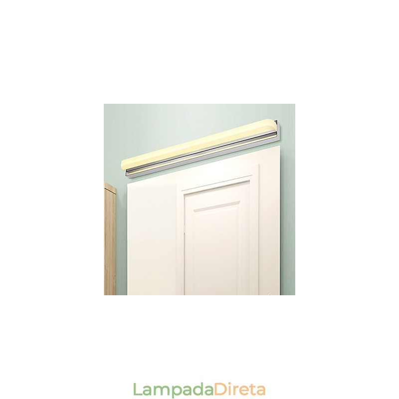 Recurso cromado moderno e contemporâneo integrado para iluminação de banheiro com luz ambiente Luz de parede