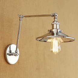 Lodge rústico Country Retro galvanizado com recurso para luz ambiente de braço oscilante estilo mini