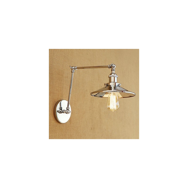 Lodge rústico Country Retro galvanizado com recurso para luz ambiente de braço oscilante estilo mini