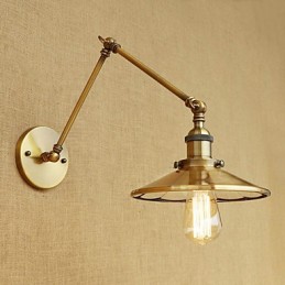 Lodge rústico Country Retro galvanizado com recurso para luz ambiente de braço oscilante estilo mini