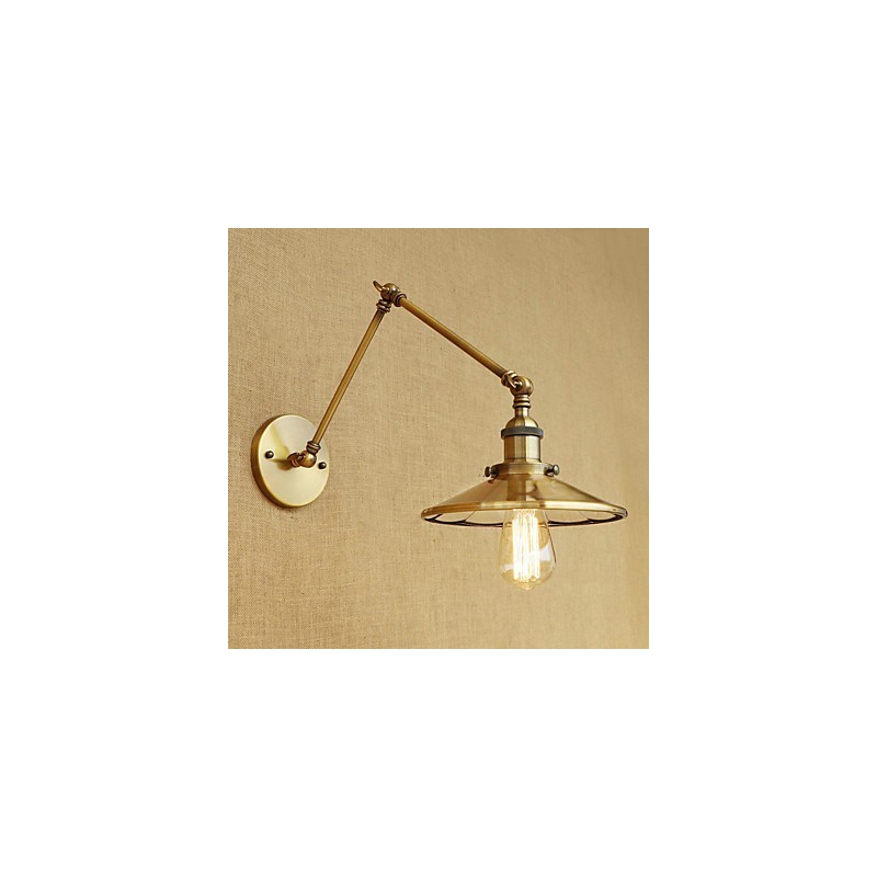 Lodge rústico Country Retro galvanizado com recurso para luz ambiente de braço oscilante estilo mini