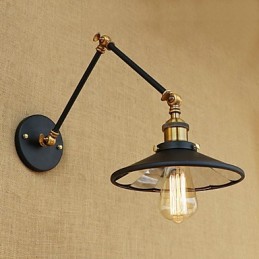 Lodge rústico Country Retro galvanizado com recurso para luz ambiente de braço oscilante estilo mini